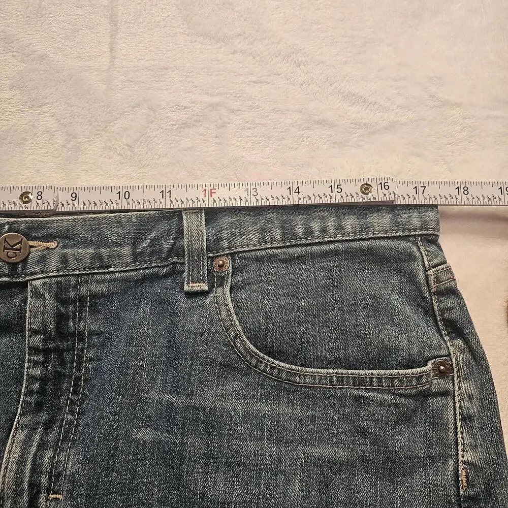 Calvin Klein Skirt Faded Blue Wash Denim Women's Size 14